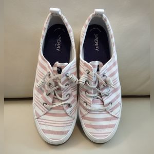 Sperry Women's Seacycle Crest Vibe Striped Rose Sneaker Size 9.5